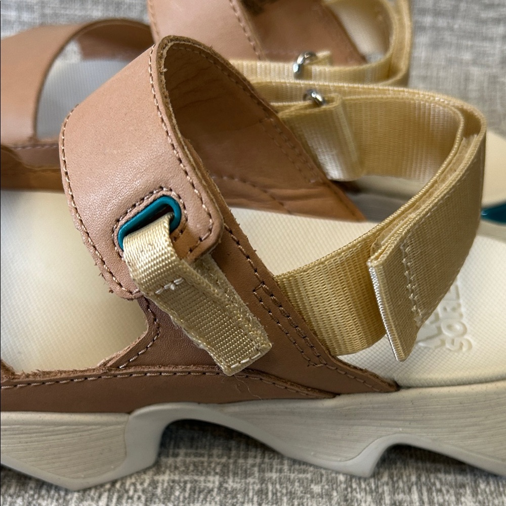 Sorel Women's Tan Leather Sport Sandals with White Sole - Picture 10 of 15
